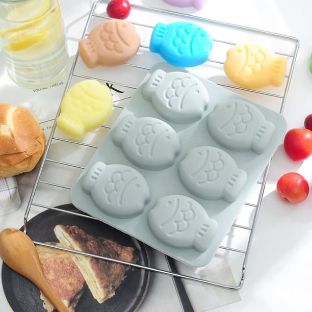 melotizhi Chocolate Cake Cookie Mold 6 Cavity Silicone Baking Molds For Candy Cake Chocolate Covered Sandwich Cookies Handmade Resin Mini Soap, Blue