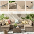 thumbnail image 3 of Kimunuk 14 Pcs Outdoor Cushion Slipcovers, Replacement Outdoor Patio Cushion Covers with 3 Size, Waterproof and Zippered, Fit for Outdoor Furniture, Patio Sofa Couch, Covers Only, Sand, 3 of 6