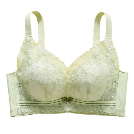 SMihono Breathable Bras for Women No Underwire Push Up Bras Comfortable Soft Minimizer Bra Plunge Bralettes for Mom Green XXL