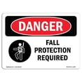 thumbnail image 1 of SignMission OS-DS-A-1218-L-1229 12 x 18 in. OSHA Danger Sign - Fall Protection Required, 1 of 1