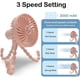 thumbnail image 4 of Table Handheld Fan with Rechargeable Battery, 3 Adjustable Speed Baby Fan, Portable Fan for Travel, Bedroom, Outdoor -Qin, 4 of 5