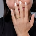 thumbnail image 5 of ANGARA Natural Art Deco Style Emerald Scalloped Anniversary Ring in 14K White Gold for Women (Size-2.4mm) | May Birthstone, Birthday, Anniversary, Jewelry Gift for Women | Natural Emerald Ring, 5 of 9