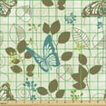 thumbnail image 2 of Ambesonne Abstract Fabric by the Yard Upholstery, Monarch Butterfly and Palm, 2 Yards, Teal Green Brown, 2 of 5