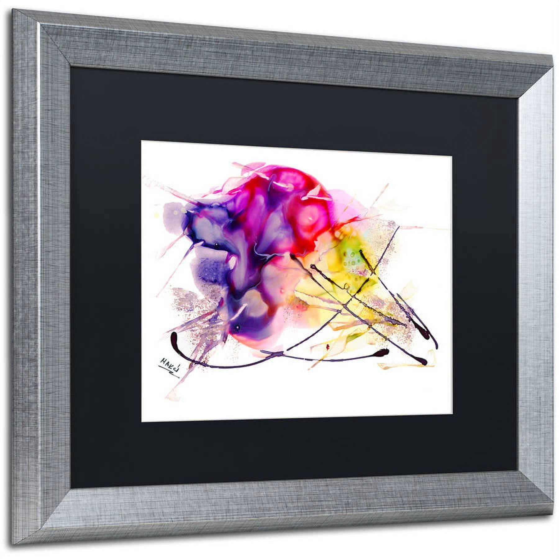 Trademark Fine Art "Abstract 08" Canvas Art by Mako, Black Matte, Silver Frame