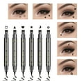 thumbnail image 3 of 6 Pcs Liquid Eyeliner Set,Double-Side Eyeliner Stamp Pen Eyeliner Tattoo Tool Waterproof Smudge-proof Eyeliner Stamp Makeup-Smiley, Triangle,Heart,Star,Moon,Flower, 3 of 9