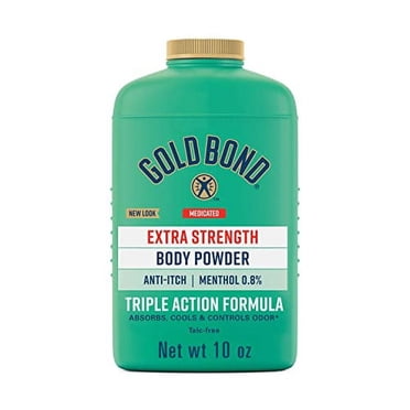 Gold Bond Medicated Talc-Free Body Powder - Extra Strength Cooling & Itch Relief 10oz (2-Pack)