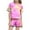 Z1-Pink, variant on Girl Outfits 24 Months Shorts Sleeves Color Block Drop Shoulder Sleeve Top and Casual Short Two Piece Outfits Soft Fit Summer Lounge Tracksuit,Z2-Purple,140(9-10 Years)