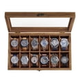 thumbnail image 1 of SONGMICS Caja para Relojes, Caja para Relojes con 12 Ranuras, Caja Organizadora para Relojes de Madera Maciza con Tapa de Vidrio, Vitrina para Relojes con Almohadas Extraíbles, Regalo para Sus Seres Q, 1 of 5
