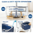 thumbnail image 2 of SUGARDAY Spin Mop and Bucket Set with Wringer for Floors, Flat Wall Mop and Bucket System with Self Separation Dirty and Clean Water 5 Microfiber Pads, 2 of 8