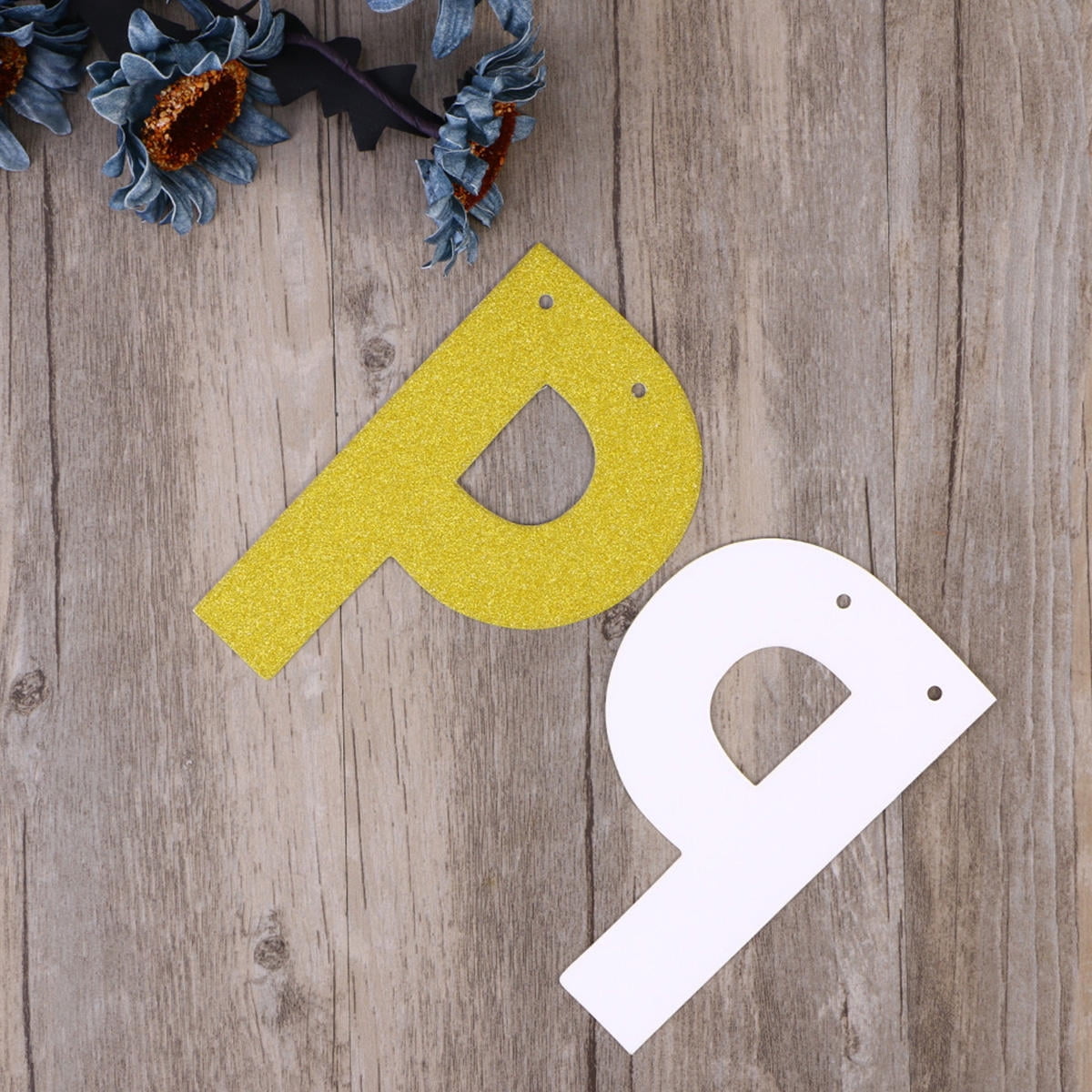 NICERIO Birthday Party Banner Plated Gold Glitter Bunting Flags Easy to Hang Reusable Decoration