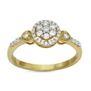 MyDiamondBox 1/4 cttw White Diamonds Cluster Oval Halo Engagement Ring Crafted in 10KT Yellow Gold Real Diamond Ring for Women, US5