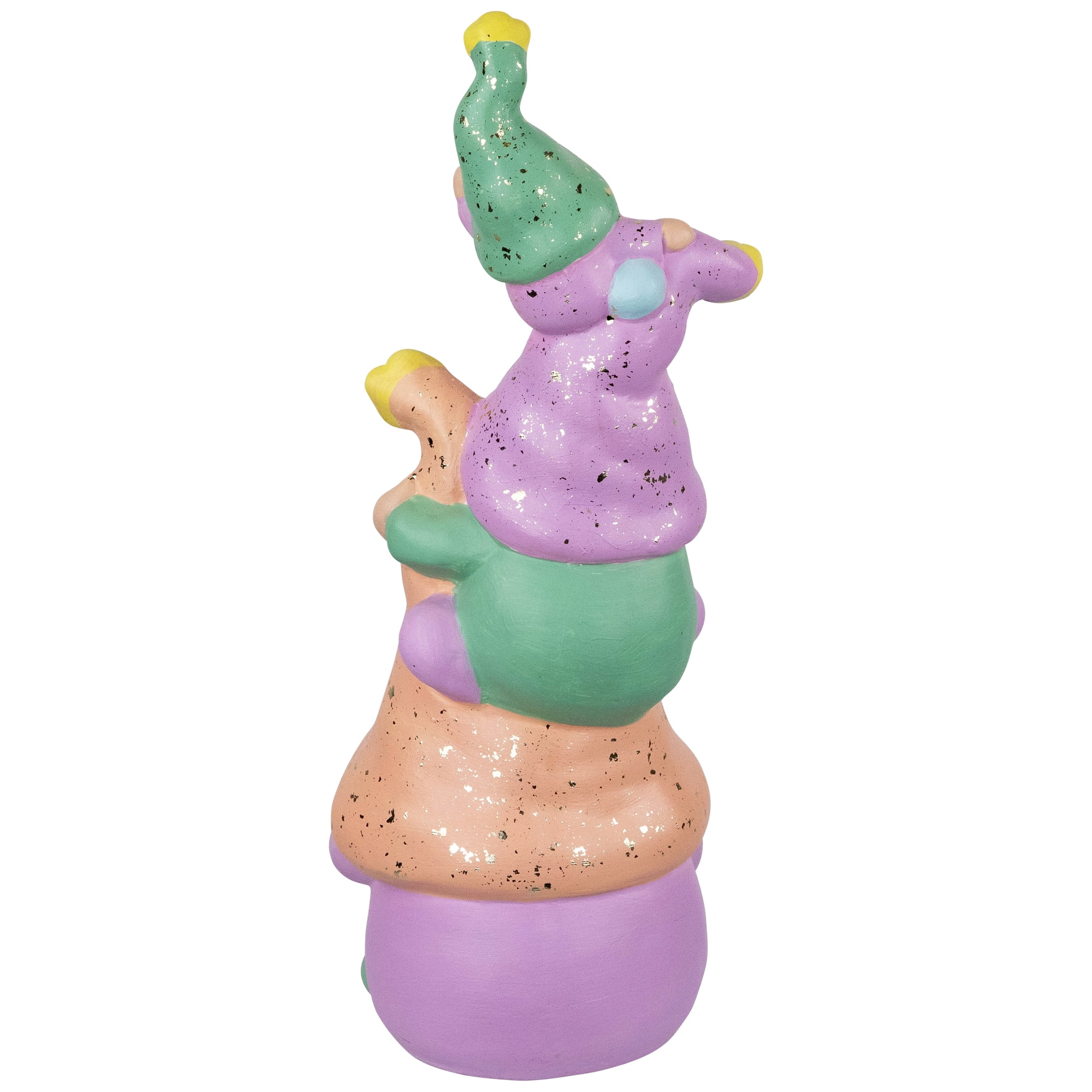 Northlight Gnome Tower Spring Figurine - 12" - Lilac and Orange