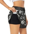 thumbnail image 3 of Lsque Travel The World1 Printed Women's Running Shorts with Liner Pockets,Elastic Quick Dry Workout Athletic Gym Yoga Shorts,Womens High Waist Shorts-Small, 3 of 9