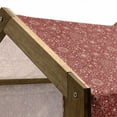 thumbnail image 4 of Retro Pet House, Snowflakes with Skinny Curls Cheerful Yuletide Noel Inspiration in Art, Outdoor & Indoor Portable Dog Kennel with Pillow and Cover, 5 Sizes, Vermilion Ivory, by Ambesonne, 4 of 4