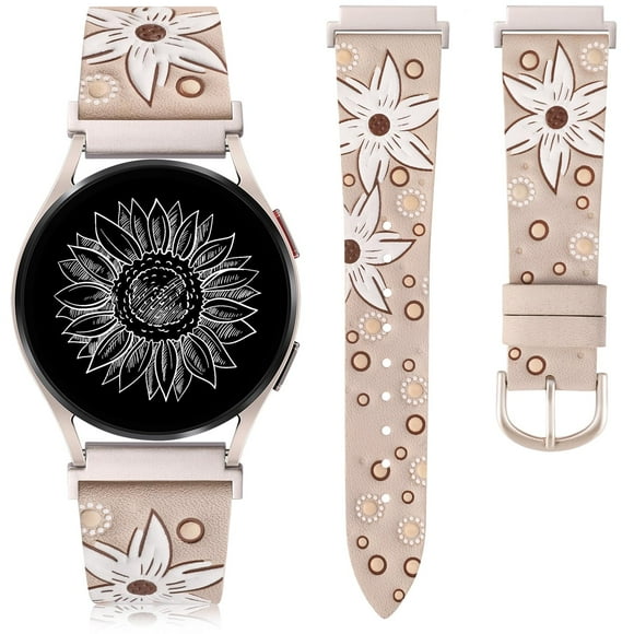 Correa de reloj Minyee Leather compatible con Samsung Galaxy 7 40/44 mm