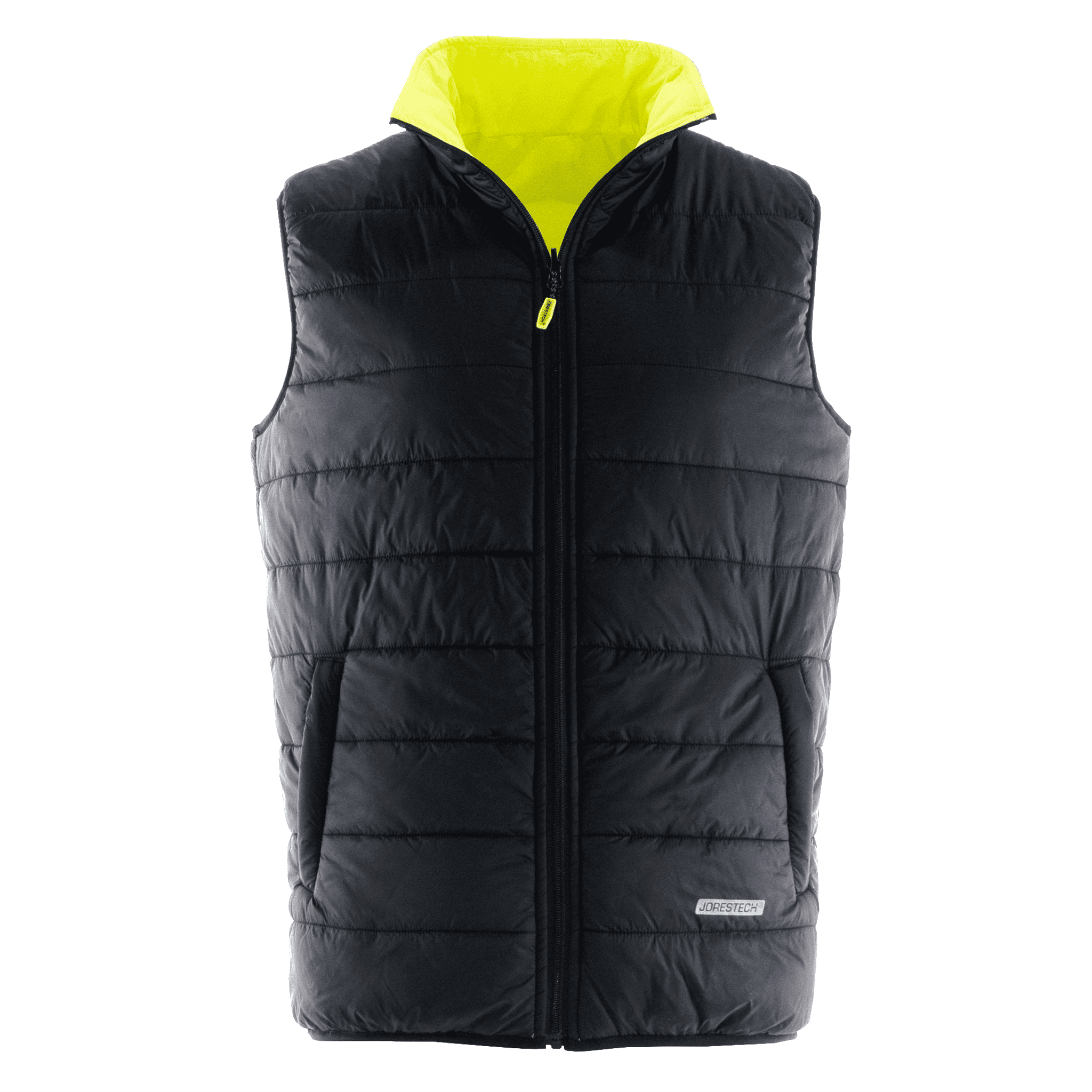 JORESTECH Hi-Vis Reversible Insulated Safety Vest with Reflective Thermal Transfer Strips, VL-12 (Lime, L)
