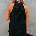 thumbnail image 3 of Women Blouse, Sequin Tops for Women Sleeveless Elegant Sparkle Tank Top Party Club Cocktail Turtleneck Tie Back Fashion Blouses, 3 of 3