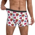 thumbnail image 3 of Men's Boxer Briefs, Blueberries pattern strawberry Soft Comfy Mens Underwear Boxer Briefs Breathable With Widen Waist, 3 of 7