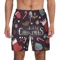 thumbnail image 2 of Picia Merry Christmas pattern Mens Swim Trunks with Compression Liner Stretch Beach Shorts Quick Dry with Zipper Pockets No-Chafing Board Shorts-X-Large, 2 of 9