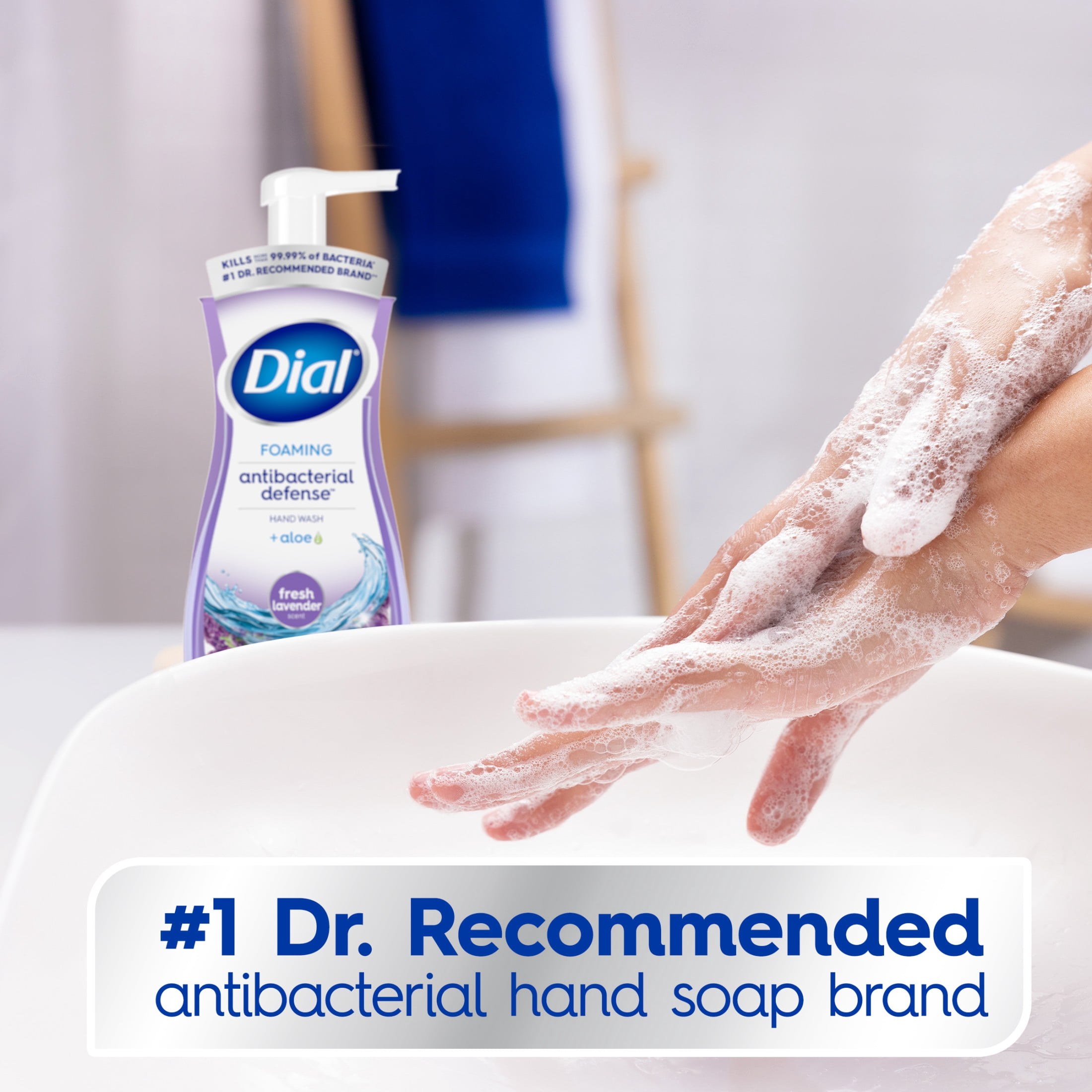 (6 pack) Dial Antibacterial Defense Fresh Lavender Scent Foaming Hand Soap, 7.5 fl oz