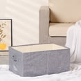 thumbnail image 5 of Unique Bargains Storage Cube Fabric Bin with Handles for Shelves Basket Grey 19*14*9in, 5 of 7