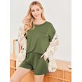thumbnail image 3 of Ekouaer Women's 2 Piece Pajama Sets Short Sleeve Lounge Sets Soft Round Neck Top and Shorts Sleepwear, 3 of 5