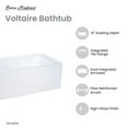 thumbnail image 3 of Voltaire 48" x 30" Left-Hand Drain Alcove Integrated Armrest Bathtub with Apron, 3 of 10