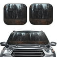 thumbnail image 2 of Vsdgher Gloomy Mansion Forest Scene Print Car Windshield Sun Shade, Reflective Sunshade Window Sunshade Sun Visor Protector Fit for Cars,Trucks,SUVs-Medium, 2 of 6