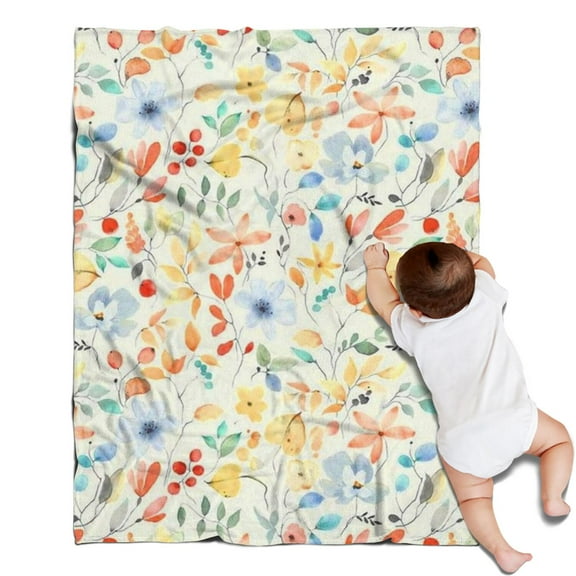 Pioneer Flower Blanket,Comfortable Soft Flannel Throw Blanket,All Season,Warm Lightweight Blankets for Sofa Bed Couch Living Room Chair,30"x40"(80x100cm)