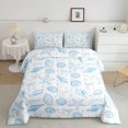 thumbnail image 2 of spefrowx Cartoon Marine Seashell Queen Comforter Set for Teens, Blue Bow Starfish Comforter Sets Queen, Stars Reversible, 3-Piece, 1 Comforter and 2 Pillowcases, 2 of 6