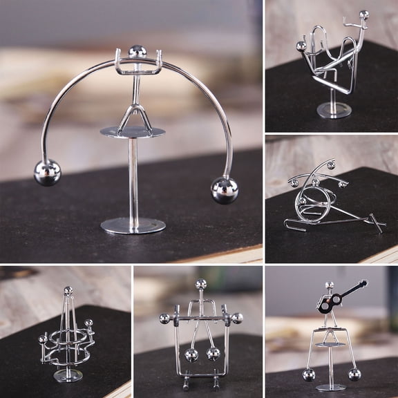 Dserhfy Mini Balancing Iron Men Toy Helicopter Weightlifter Horizontal Bar Guitar Man Physics Balance Toy Tumbler Kinetic Art Decompressive Desk Toy Home Office Decoration