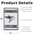 thumbnail image 2 of Hummingbird Crossing 13 Inch x 20 Inch Novelty Plastic Sign Hover Zone Keep Clear Durable Weatherproof UV Protected Perfect for Gardens Porches Feeders Fun Gift for Bird Lovers, 2 of 6