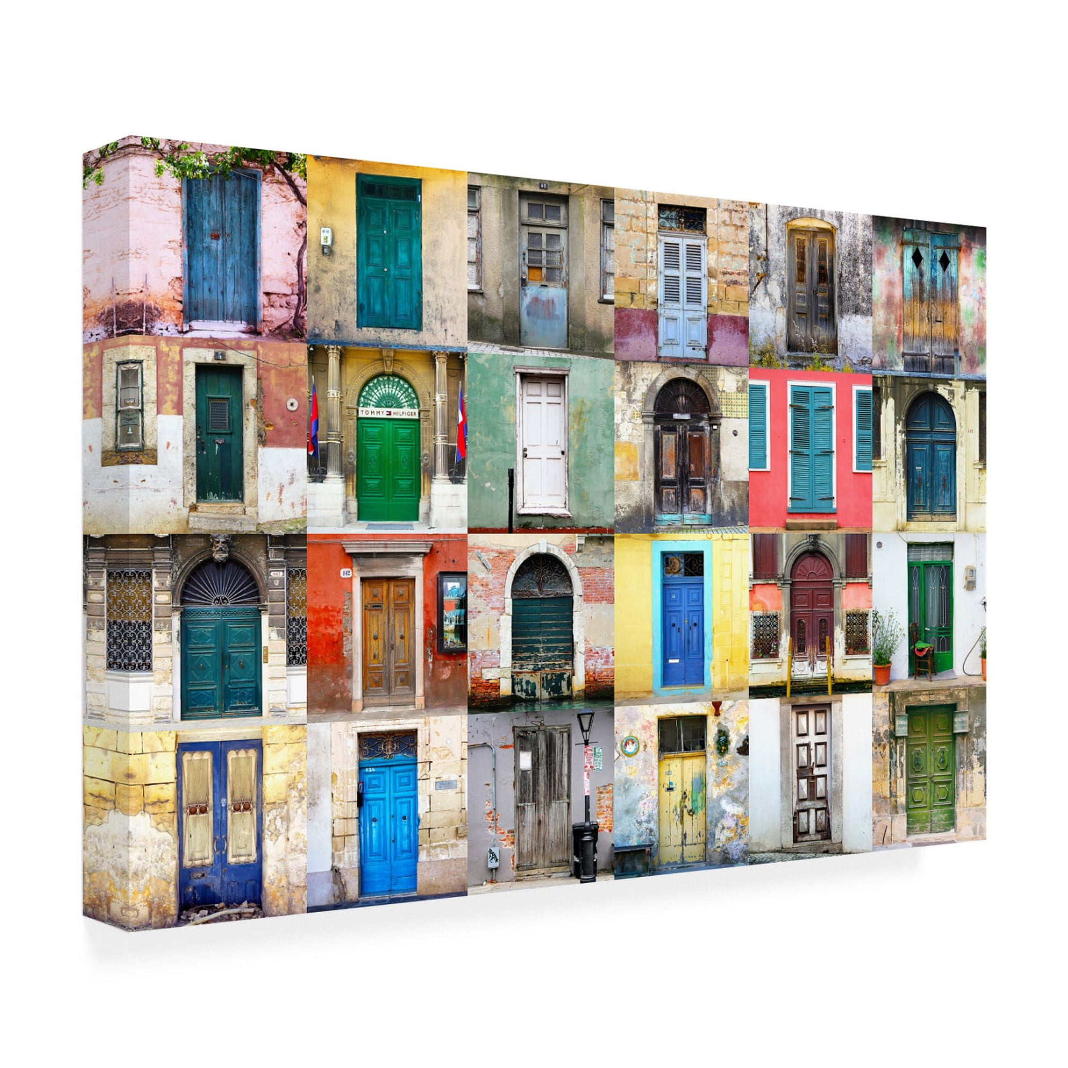 Canvas Wall Art - Igor Shrayer 'Twenty Four Doors' Wall Art for Living Room, Bedroom, or Office Décor by Trademark Fine Art - 47 x 30 Inches