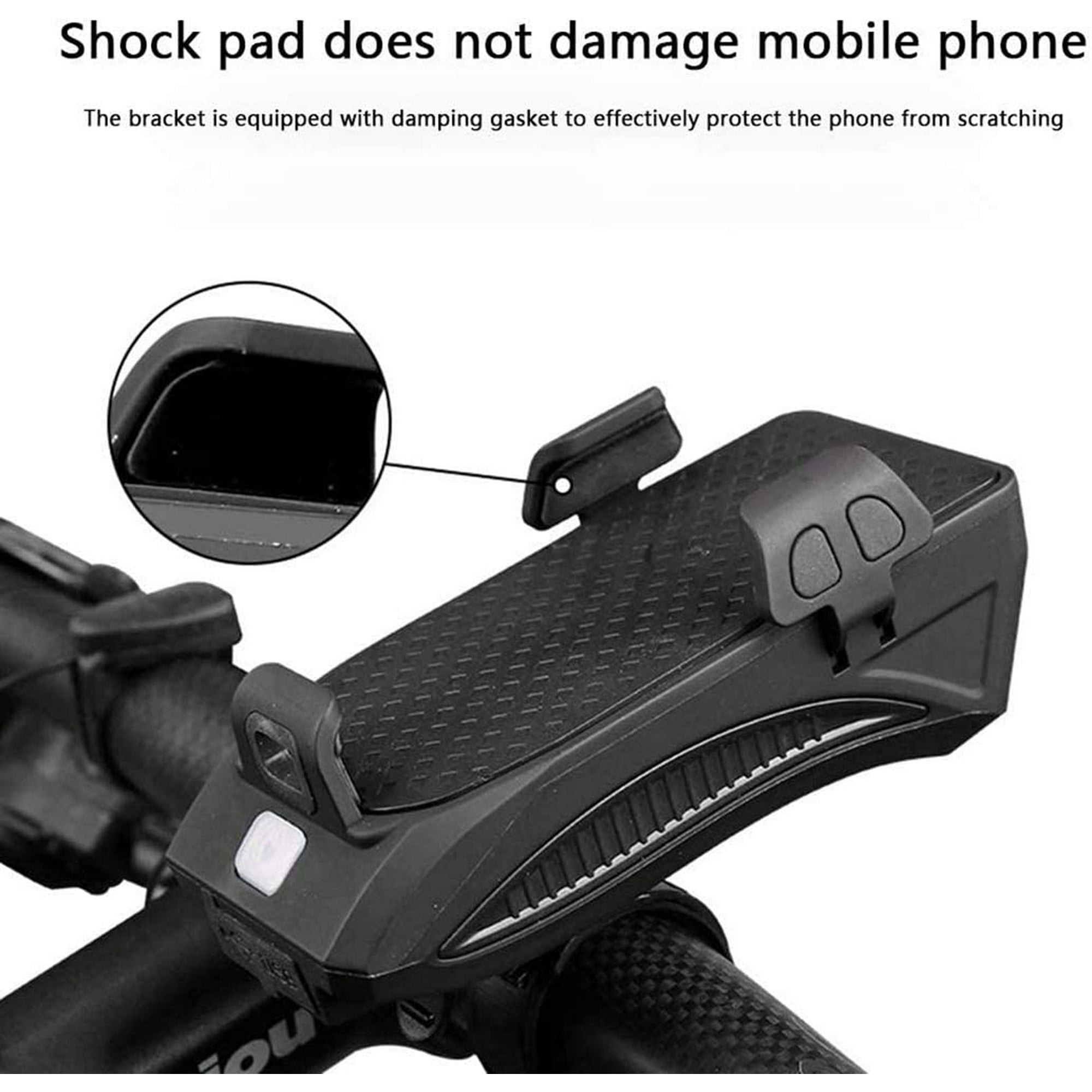 Bike Light Phone Holder 4 in 1 Bike Phone Holder LED Bike Headlight with Horn Waterproof for 4 6.3 inch Smartphone Walmart