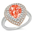 thumbnail image 2 of 2.48 ct Pear Cut Simulated Red Diamond Halo Engagement Ring for Women in 18K White/Rose Gold, 2 of 2