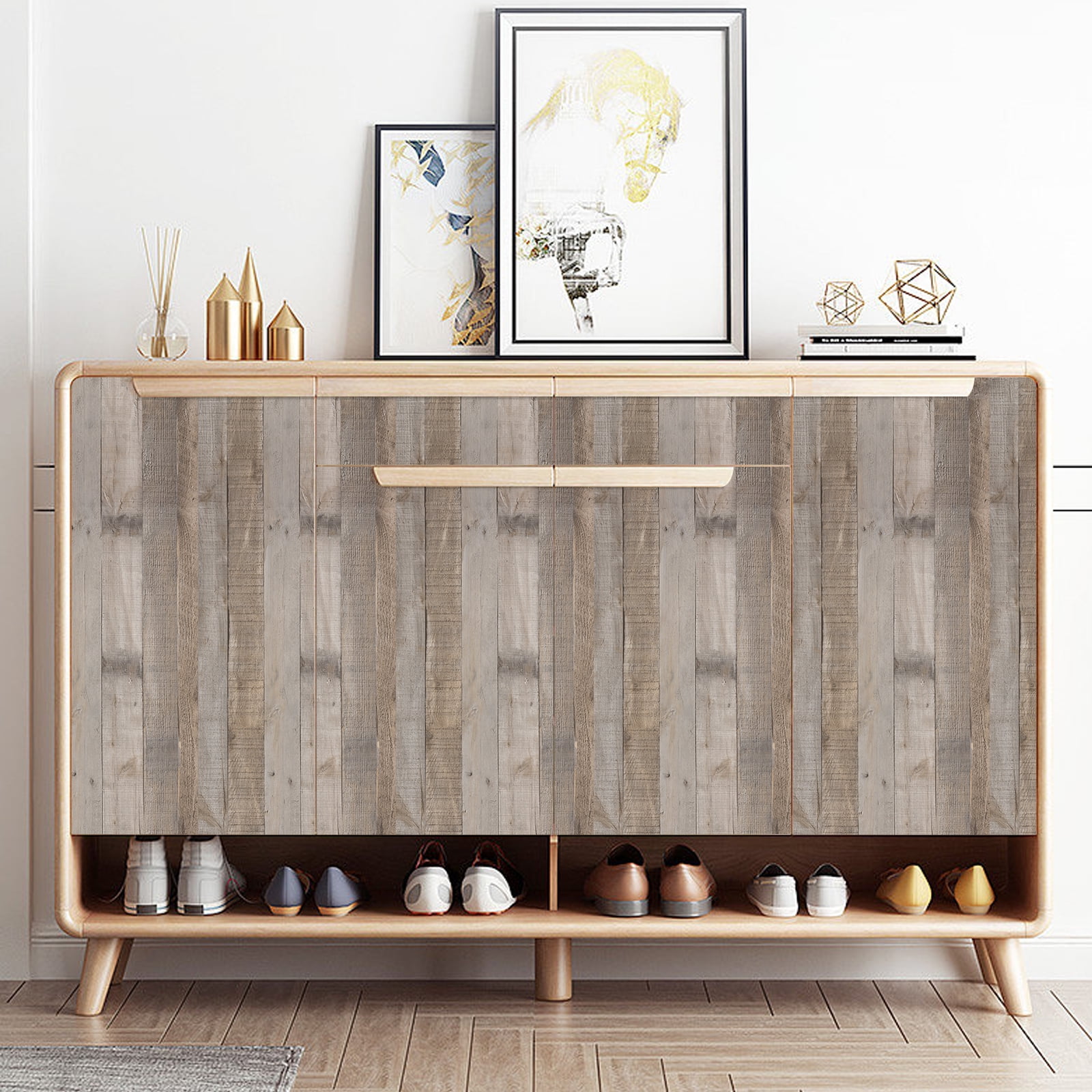 UMIGGEE 17.7"x 393.7" Brown Wood Wallpaper Peel and Stick Contact Paper Self Adhesive Removable Distressed Wood Look Wallpaper Vinyl Home Decor for Funiture