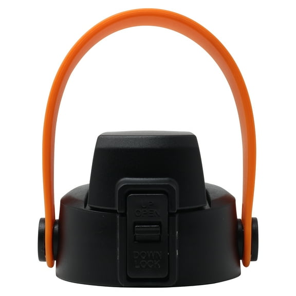 New Redesigned Aquatix 21 ounce FlipTop Bottle Cap with Removable ORANGE Strap Handle