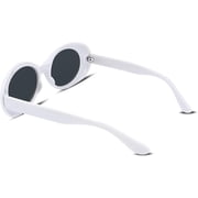 FEISEDY White Clout Goggles Sunglasses Women Men Retro Oval Sunglasses B2253