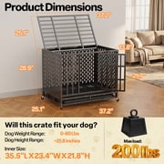 YOKWOK 38 Inch Heavy Duty Dog Crate for Small Dogs, Indestructible Chew-Proof & Escape-Proof Dog Cage for High Anxiety Dogs, Steel Dog Kennel with Locking Wheels & Removable Tray, Black