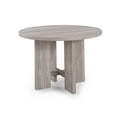 thumbnail image 2 of 5-Piece Round Dining Set with Upholstered Chairs, Solid Wood Table and Chairs in Beige Driftwood Finish for Dining Room, 2 of 7