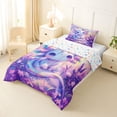 thumbnail image 2 of Manfei Floral Butterfly Motif Twin Comforter Sets,Magical Axolotl Bedding Set For Girls,Pastel Purple Pink,Colorful Stars Reversible,2 Pieces,1 Comforter and 1 Pillowcase, 2 of 8