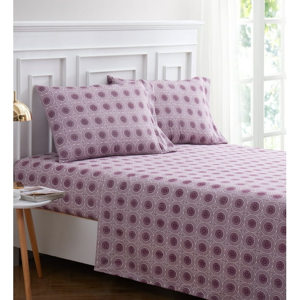 Purple Medallion 3-piece Sheet set Twin - Walmart.com ...