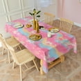 thumbnail image 3 of Pink Tie Dye Pattern Rectangle Tablecloth 60"x102",Waterproof Polyester Rectangle Table Cloth, Wipeable Spillproof Polyester Tablecloth for Dining, Camping, Indoor and Outdoor, 3 of 6