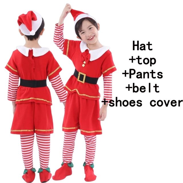 Baby Girls Christmas Santa Claus Costume Kids Cosplay Tutu Red Dresses Children Dress Up Clothes With Hat Carnival Party Gift