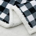thumbnail image 4 of Sherpa Fleece Flannel Throw Blanket, Super Soft Warm Buffalo Plaid Plush Blankets and Throws, Lightweight Cozy Fuzzy Blanket for Couch Sofa Bed (Black, Throw 50" x 60"), 4 of 6