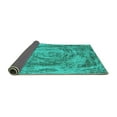 thumbnail image 2 of Ahgly Company Indoor Round Abstract Turquoise Blue Modern Area Rugs, 8' Round, 2 of 4