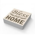 thumbnail image 5 of Zomyto 7"x7" House Decor Wooden Box Sign Home Decor, Bless Our Home Wood Box Sign Block, 5 of 5
