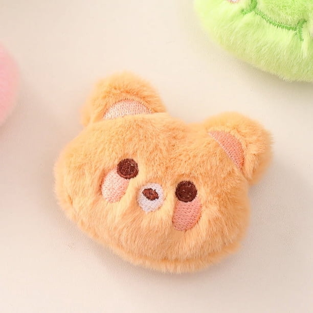 Broche de peluche de dibujos animados, bonito oso, muñeco, rana, gato, conejo, bolsa, adornos colgantes, accesorios de ropa de bricolaje
