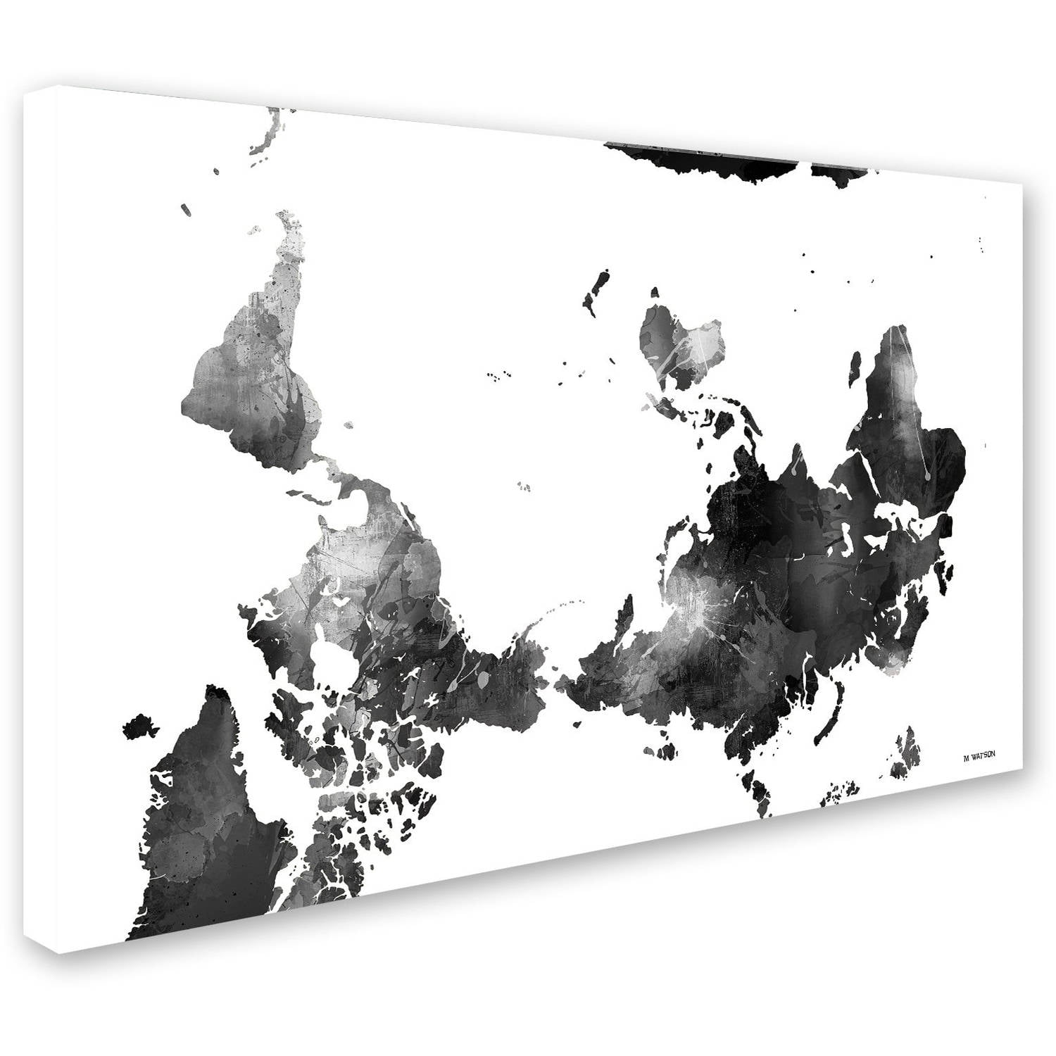 Trademark Fine Art "Upside Down Map of the World BG-1" Canvas Art by Marlene Watson