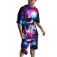 thumbnail image 2 of Chándal de hombre, camiseta de manga corta, pantalones de playa, camiseta con estampado digital 3D de calavera punk para hombre, pantalones cortos deportivos casuales de manga corta, 2 of 4